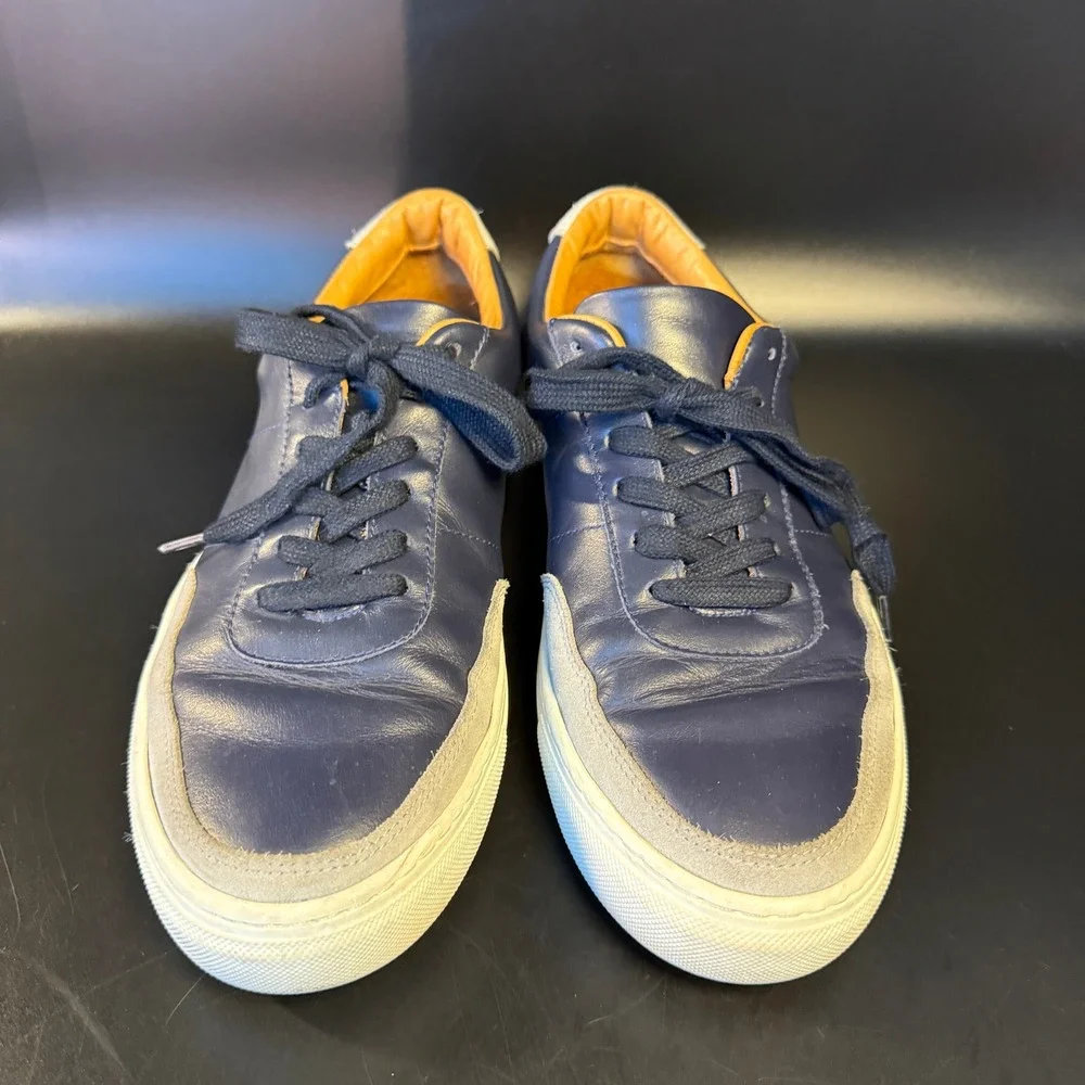 UNTUCKit Navy Blue Leather Suede Low Top Sneakers Mens‎ Size 9